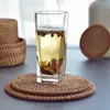Tapete Térmico Doméstico Trançado de Rattan, Tapete Anti-Queimadura para Panela, Tapete para Tigela, Tapete para Mesa de Jantar Resistente a Altas Temperaturas, Tapete Resistente ao Calor para Prato, Porta-Copo, Suporte para Bule