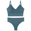 Conjunto de Sujetador Estilo Francés para Mujer, Sujetador Push-Up sin Cables, Hermoso Sujetador Deportivo de Copa Triangular en la Espalda, Conjunto de Dos Piezas, Cómodo para Deportes