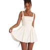 Estilo Europeo y Americano Nueva Moda Vestido de Noche Sexy sin Espalda con Tirantes y Lazo Color Sólido para Mujer