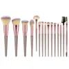 Set gigante de 15 brochas de maquillaje de Cangzhou, brocha para polvos de cerdas suaves, brocha para rubor, brocha para sombras de ojos, brocha para corrector, set completo de brochas de maquillaje