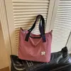 Bolsa de lona de mezclilla estilo coreano para mujer, gran capacidad, bordado de letras, bolsa para el trabajo, doble cara, bolso de hombro para estudiante para clase