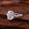 Anillo de Moissanita de Alta Gama con Forma de Huevo, Brillante y de Moda, Popular Anillo de Diamante de Moissanita de Plata de Ley S925, Regalo de Cumpleaños Transfronterizo