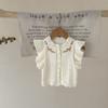 Chaleco para Niñas 100% Algodón Puro con Mangas Cortas Volantes, Suéter Infantil para Primavera y Otoño, Dulce y Lindo Mp Ropa Infantil en Stock, Chaleco Infantil