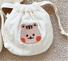 Bolso bandolera pequeño con cordón acolchado y bordado de animales de Corea del Sur para niños y bebés, monedero con foto