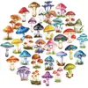 Pegatinas Transparentes Creativas de Hongos Realistas para Mascotas, Modelo Nuevo Transfronterizo 50 Piezas para Botellas de Agua, Equipaje, Decoración de Tableta, Pegatinas Impermeables