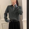 Moda Outono e Primavera 2026 Estilo Preguiçoso Solto Patchwork Xadrez Falso Duas Peças Tricotado Casual Cardigan Jaqueta Top Feminino