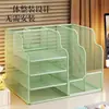 Suporte para documentos para mesa de escritório, organizador de arquivos para mesa, prateleira multicamadas de grande capacidade com porta-canetas para organizar documentos