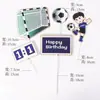 Decoração de Bolo para o Dia dos Pais Enfeites Time de Futebol Homem do Futebol Quadro de Gol de Futebol Jogando Futebol Menino do Futebol Inserto para Bolo