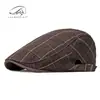Boina Clásica de Cuadros Estilo Británico Delgada para Hombre de Primavera y Verano, Boina con Visera de Moda para Mujer