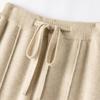 Calça grossa de lã de pernas largas, calça feminina de cintura alta drapeada drapeada calça mop folgada casual reta de cashmere calça longa