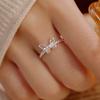 Anillo de Plata S925 Moda Retro Textura Lava Mariposa Personalidad Anillo de Mujer Lujo Ligero Avanzado Abierto Ajustable