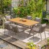 Aijia Mesas y Sillas de Patio al Aire Libre Jardín al Aire Libre Balcón Ocio Cafetería Mesa de Comedor Silla de Cuerda para Casa de Huéspedes