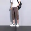 Pantalones Cortos Casuales de Hielo de Seda Rayados Transpirables de Moda Simples Cómodos para Hombre Verano 2025 Tendencia al por Mayor