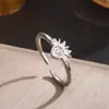 Anillo de Mariposa Amor Nuevo Transfronterizo Completo de Diamante para Mujer Anillo de Zirconia de Color Abierto Ajustable de Gama Alta Venta al por Mayor