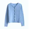 Cardigan de Tricô com Gola Redonda Novo Outono/Inverno 2026 Suéter Feminino Estilo para o Trabalho Quente Emagrecedor Tricot Base Top