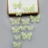 Decoración de mariposa de papel con simulación tridimensional 3D, accesorios de joyería de mariposa hueca tridimensional con textura metálica, pegatinas de pared para el hogar al por mayor