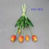 Buquê de Tulipas Simuladas de Cola Macia Flor de Tulipa Pe Látex Silicone Flor Artificial Toque Hidratante 5 Cabeças de Tulipas