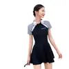 Nuevo Traje de Baño para Mujer Gordita que Cubre el Vientre, Falda Sencilla Adelgazante para Mujer, Conservador, Recogido para Pecho Pequeño, Traje de Baño para Aguas Termales