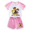 Ropa para niños, traje de manga corta, ropa de verano para niños, estilo occidental, nuevos pantalones cortos para niños y niñas, conjunto de dos piezas de moda casual al por mayor