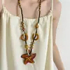 Moda Bohemio Europea y Americana Estilo Étnico Retro Collar Largo Cadena de Madera para Suéter Transfronteriza Accesorios para Ropa de Hombre y Mujer