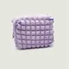 Nueva bolsa pequeña fresca de rejilla de burbujas para almacenamiento de cosméticos, estuche portátil para borlas, almacenamiento de cosméticos y artículos de aseo