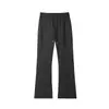 Pantalones de Seda de Hielo Cónicos Ligeramente Acampanados para Hombres y Mujeres, Verano Delgados de Moda Estilo Americano Pantalones de Corte Curvo, Pantalones Casuales Rectos de Caída Suelta