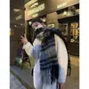 Colección de Bufandas de Cuadros de Invierno Calidez Otoño e Invierno Rayas Cachemira Sintética Borlas Chal Artículo Caliente para Mujer Sensación de Alta Gama