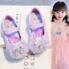 Zapatos de Cuero para Niñas Estilo Primavera/Otoño 2026 Suela Suave Zapatos Planos de Cristal para Niña Pequeña Zapatos de Princesa para Bebés y Niños Elegantes con Pedrería