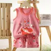 Conjunto de Colete Infantil Verão Algodão Puro Novas Roupas de Shorts para Meninas Estilo Coreano para Bebês Conjunto Sem Mangas para Meninos Roupas Infantis