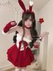 Ropa Interior Sexy Disfraz de Nochevieja de Navidad Vestido de Ambiente Sin Tirantes Vestido Rojo Traje de Conejita