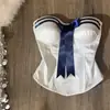 Top strapless estilo navy puramente desejável de garota quente, novo design de verão com gravata borboleta
