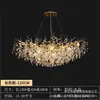 Lámpara de araña de cristal de alta gama, nueva lámpara de sala de estar estilo francés, diseño de rama de árbol estilo americano, lámpara colgante de cristal de lujo ligero italiano para dormitorio y comedor