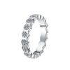 Anillo de Plata de Ley 925 Modelo Nuevo Transfronterizo para Mujer, Anillo de Moissanita Simulada, Chapado en Pt950, Anillo de Dedo Índice y Meñique de Moda