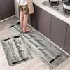 Tapete de Cozinha Temu com Padrão de Linhas e Letras, Antiderrapante para Louças, Bancada de Banheiro, Tapete Absorvente para Entrada, Suporta Personalização