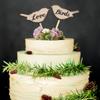 Venta al por mayor de fábrica inserto de madera para pastel fiesta de cumpleaños regalos de boda letras inglesas tarjeta de inserción de madera para pastel punto