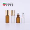Botella de perlas de rodillo esmeriladas marrones, 3, 5 y 10 ml, botella de perfume con perlas para caminar, botella de aceite para labios, barra de masaje con aceite esencial de prueba