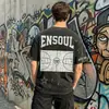 Camiseta Pesada Lavada Estilo Retro Americano Personalizada, Camiseta Oversize de Manga Corta Pintada a Mano High Street, Camiseta de Hombre de Moda