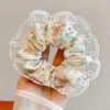 Scrunchie de Alta Qualidade Estilo Coreano para Mulheres, Elástico de Cabelo com Laço de Tecido da Moda, Acessório de Cabelo Corda para Coque Doce e Fofo