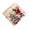 Papel de impresión directo de fábrica Papel de flor para taza de restaurante Papel de muñeco de nieve navideño Papel para mantel Papel de copo de nieve azul Papel de atmósfera para banquete festivo