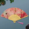 Nuevo Estilo Chino Estilo Antiguo Ventilador Plegable de Bambú Pequeño Portátil de Verano para Danza Cheongsam Hanfu Foto
