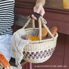 Cesta Tejida a Mano de Algas Marinas de Vietnam Elementos Africanos Estilo Ins Decoración Compras Picnic Cesta Portátil Cesta de Almacenamiento de Escritorio