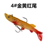 Isca Artificial com Cauda em T Grande, Isca Macia Envolvida em Chumbo, Anzol com Cabeça de Chumbo, Imitação de Peixe Macio, Barbatanas de Peixe Realistas, Isca Artificial Multicolorida para Água Doce e Salgada