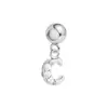 Pulseira de aço inoxidável com pingentes de letra de luxo 26 letras com zircônia transparente requintada A-Z Acessórios para joias DIY