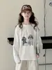 Camiseta de manga larga de otoño para niñas mayores, ropa nueva para niños, top camiseta de dibujos animados para niñas, adelgazante y elegante
