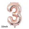 Globo de Película de Aluminio de 32 pulgadas US Digital Lego Dorado Plateado Oro Rosa Rojo Negro Degradado Arcoíris