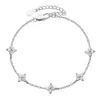 Pulsera de Flor de Cuatro Hojas de Circonita Elegante y de Moda 2025 Nuevo Diseño de Nicho de Lujo Ligero Joyería Artículo Caliente Transfronterizo