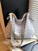 Bolso Tejido de Paja de Gran Capacidad para Mujer, Nuevo Bolso Tejido Casual para Vacaciones en la Playa con Cintas de Colores, Bolso Tote de un Solo Hombro para Commuter para Mujer
