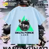 Nova Camiseta Delta Force Weilong Rosa Vermelho Comedor de Ouro Lobo para Meninos, Manga Curta Estudante Solta Tendência
