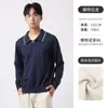 Suéter Vintage Transfronteiriço Europeu e Americano para Homens, Camisa Polo Masculina de Manga Longa com Gola Seagull em Duas Cores, Suéter de Marca Tendência de Inverno para Homens