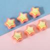 Cuentas de estrella de cinco puntas galvanizadas de acrílico con costura de doble color, cuentas rectas, pulsera bonita para niños, accesorios de joyería